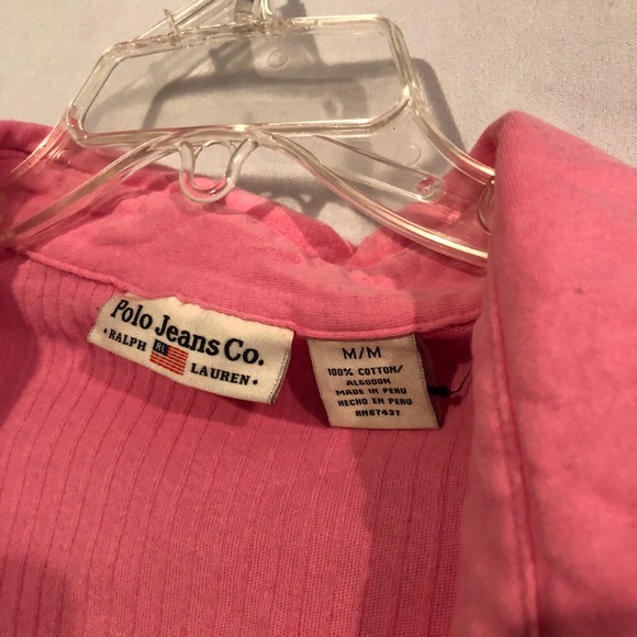 Pink ribbed polo - Picture 2 of 3